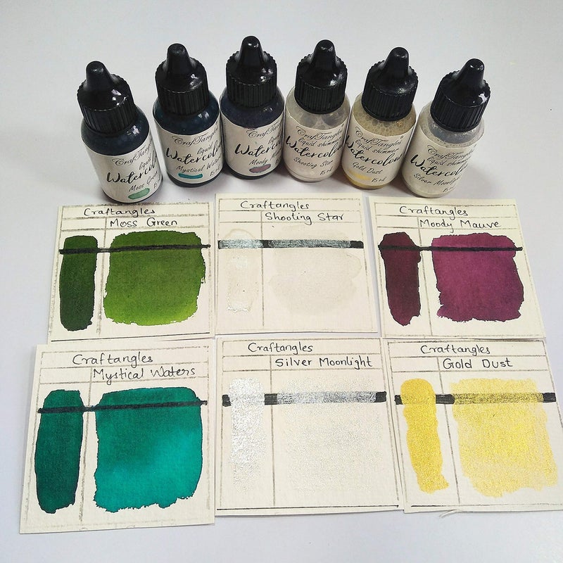 CrafTangles Liquid Watercolor (15 ml) - Moody Mauve (Pink Shade, Extremely Vibrant, Non Toxic) Paints for Professional Artist, Hobby Painters & Kids - Image 2