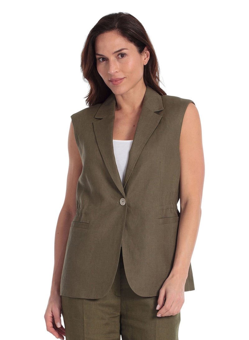 GERRY WEBER Linen Vest With Elasticated Waistband - Image 1
