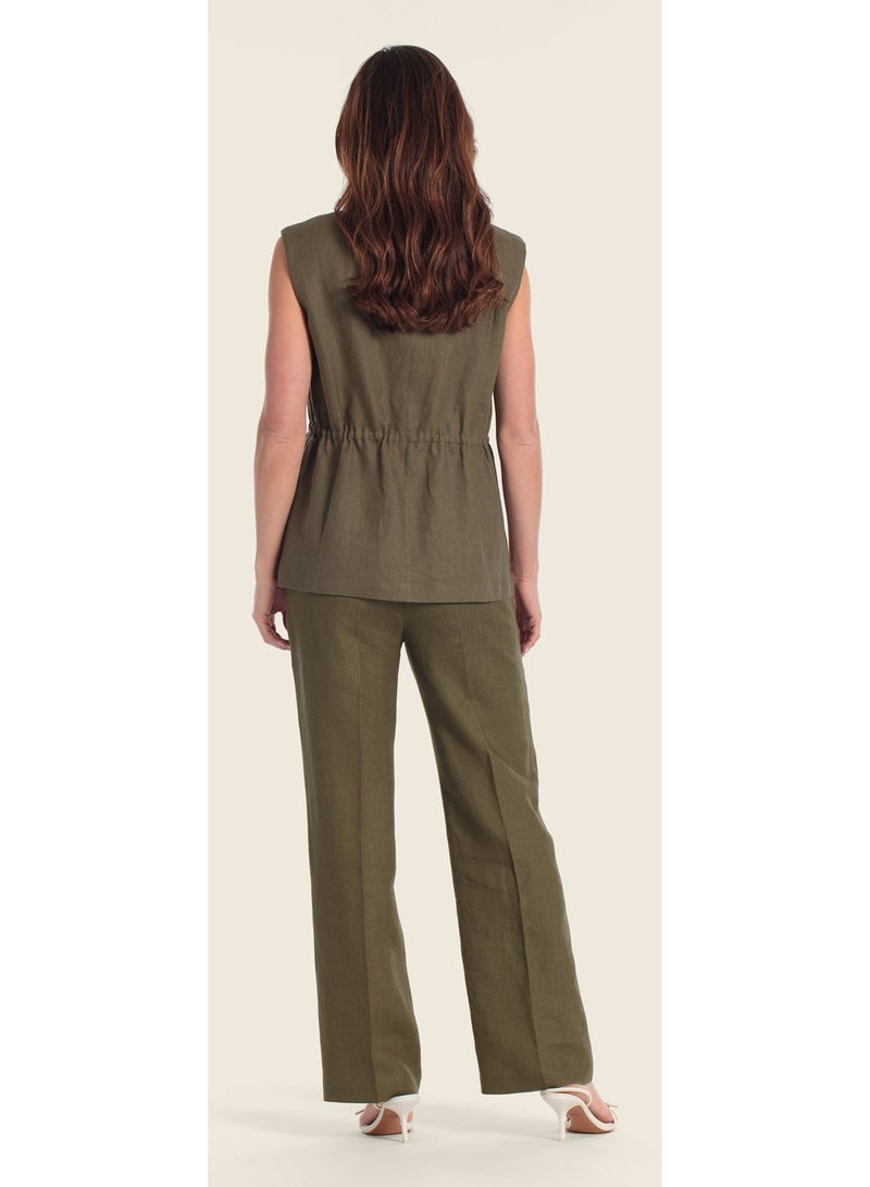 GERRY WEBER Linen Vest With Elasticated Waistband - Image 4
