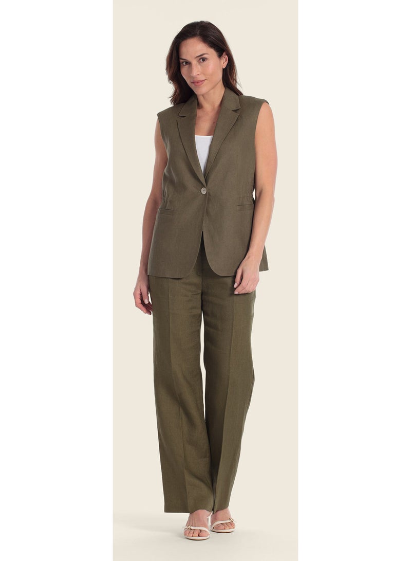 GERRY WEBER Linen Vest With Elasticated Waistband - Image 3