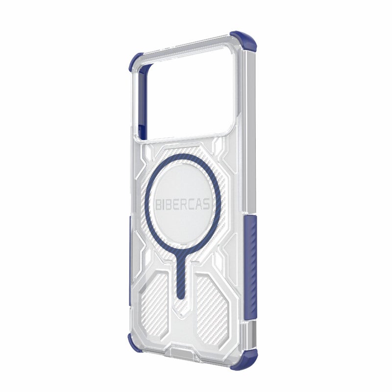 BIBERCAS For Redmi K70 Transparent Color Series Magsafe Air Bag Shockproof Phone Case(Blue) - Image 3