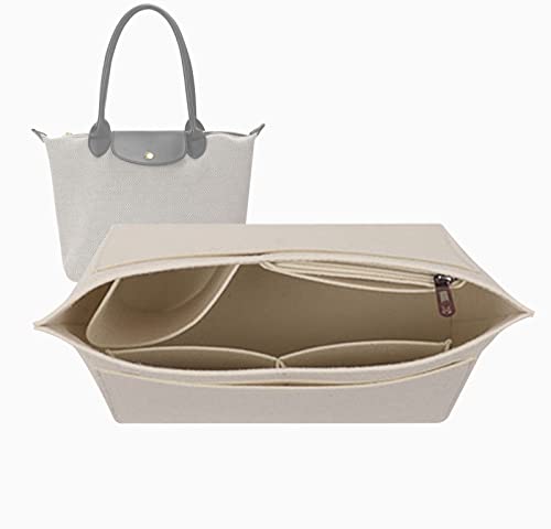 Lckaey bag organizer for longchamp organizer insert tote bag organizer insert 1028beige-S - Image 1