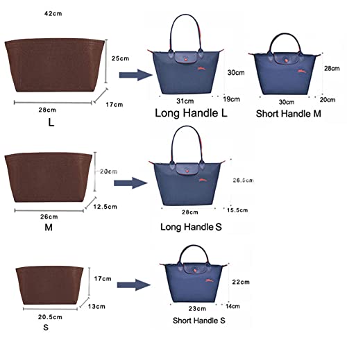 Lckaey bag organizer for longchamp organizer insert tote bag organizer insert 1028beige-S - Image 4