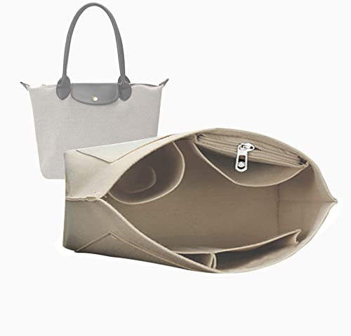 Lckaey bag organizer for longchamp organizer insert tote bag organizer insert 1028beige-S - Image 2