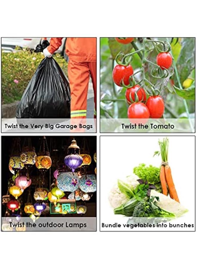 Loquat 6 Inch Metallic Cable Ties Set of 200 Bread Bag Ties Wire Twist Ties for Cord Management (White and Black (round shape)) - Image 5