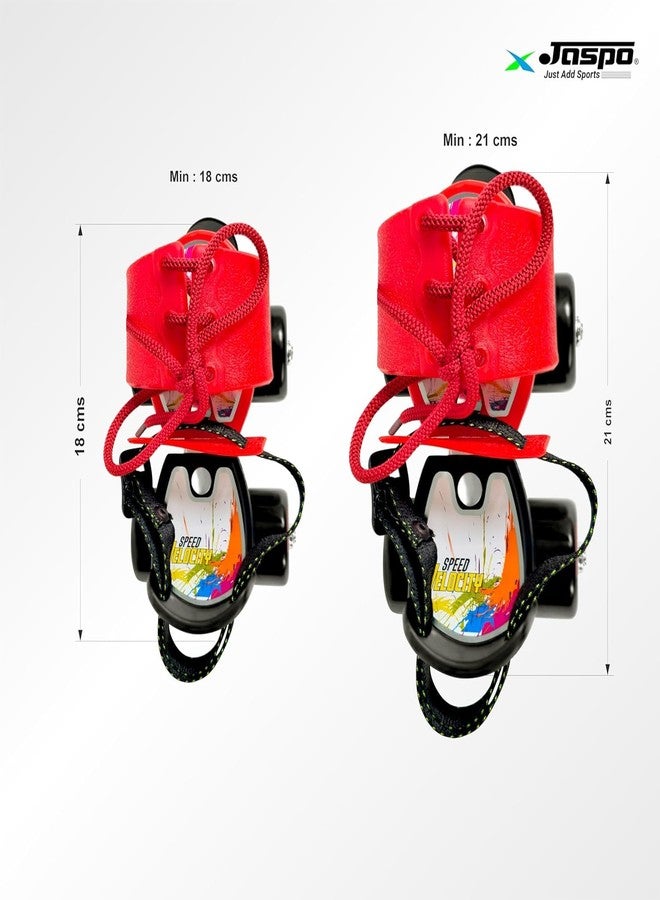 Jaspo Junior Marshal Trainers Adjustable Roller Skates Combo (Skates + Helmet + Knee & Elbow Guards) - Upto 5 Years | Academy & School Level Skating (Junior-Red) - Image 2