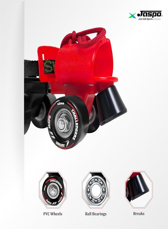Jaspo Junior Marshal Trainers Adjustable Roller Skates Combo (Skates + Helmet + Knee & Elbow Guards) - Upto 5 Years | Academy & School Level Skating (Junior-Red) - Image 3