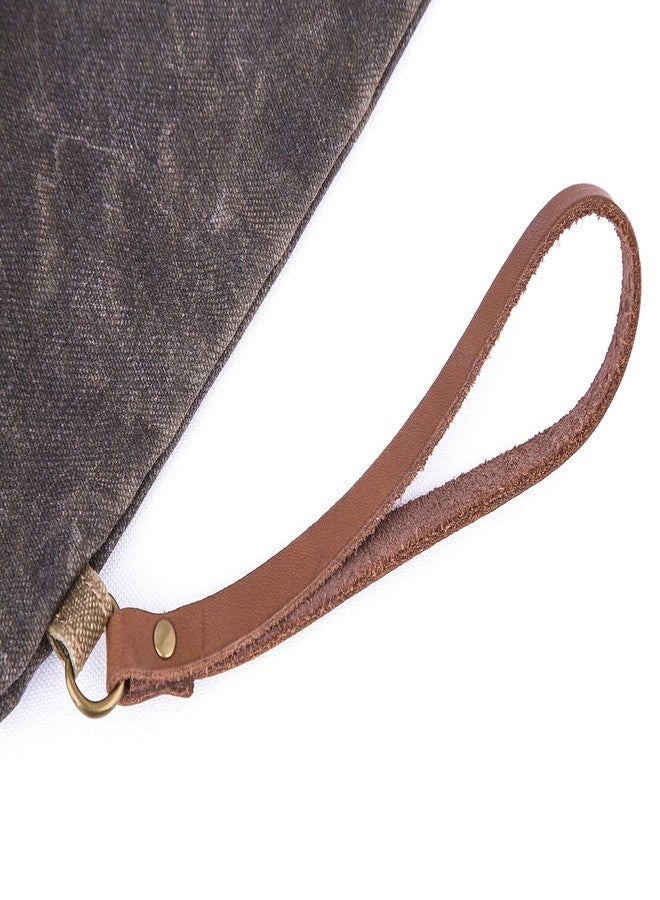 Gootium Waxed Canvas Zip Folio Pencil Pouch - Office Supply Zippered Makeup Bag Multipurpose File Folder - Size 13"x9.4", Olive Drab - Image 5