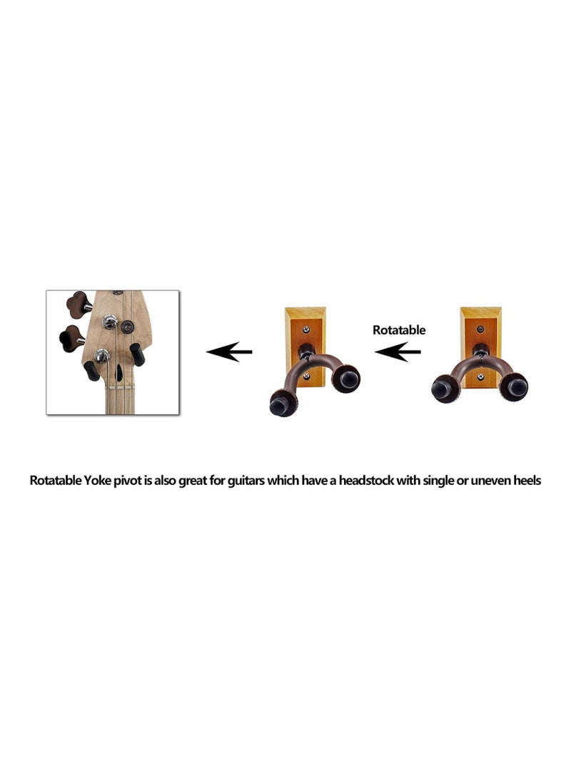 Mike Music Instrument Wall Mount Hanger Hook Stand Rack Guitar Hanger Guitar Wall Mount Ukulele Wall Mount Hanger Hook Stand Rack (G 13A 1PACK, Brown) - Image 4