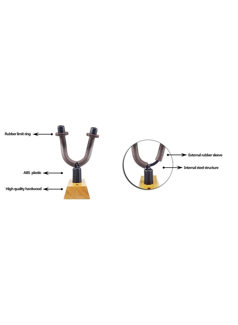 Mike Music Instrument Wall Mount Hanger Hook Stand Rack Guitar Hanger Guitar Wall Mount Ukulele Wall Mount Hanger Hook Stand Rack (G 13A 1PACK, Brown) - Image 2