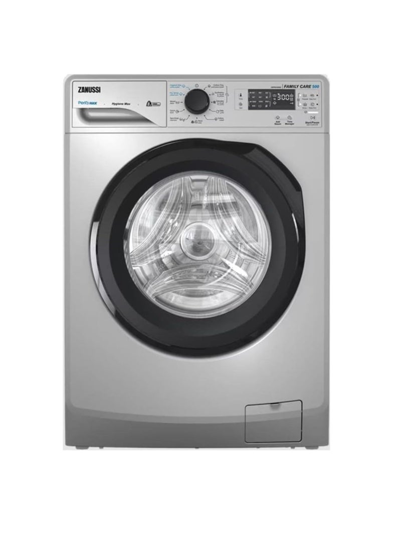 ZANUSSI Zanussi Automatic Washing Machine ,PERLAMAX, Digital, Multi Program, 8 KG, 1200 RPM, Silver, Motor Universal, Black Door - ZWF8240SB5 
