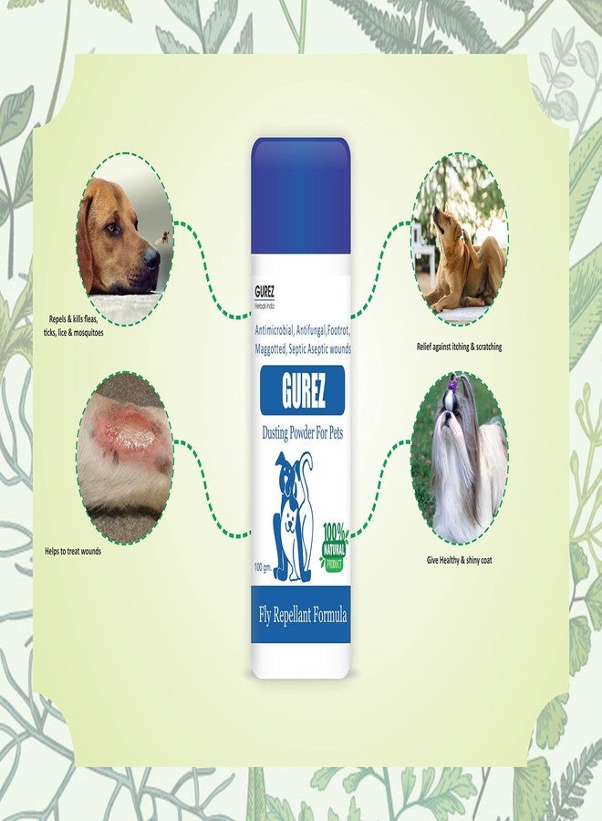 Gurez Herbals India Natural Pet Powder for Dogs and Cats || for Fly Repellant Formula || Anti-ithing, Anti-Fungal Infection (100Gm Powder) - Image 2