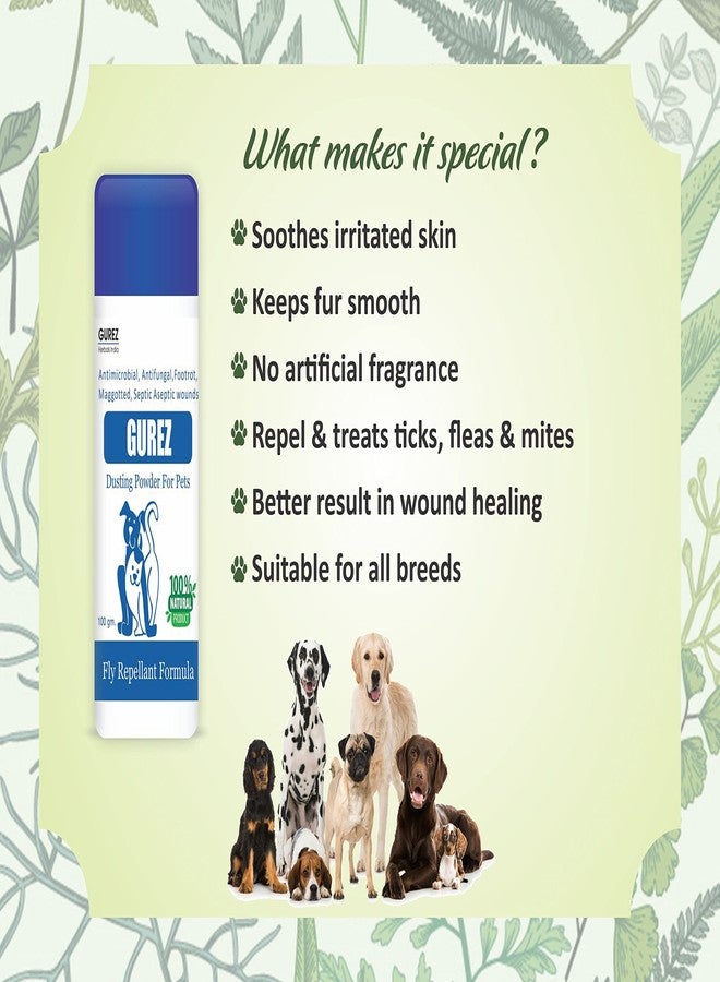 Gurez Herbals India Natural Pet Powder for Dogs and Cats || for Fly Repellant Formula || Anti-ithing, Anti-Fungal Infection (100Gm Powder) - Image 3