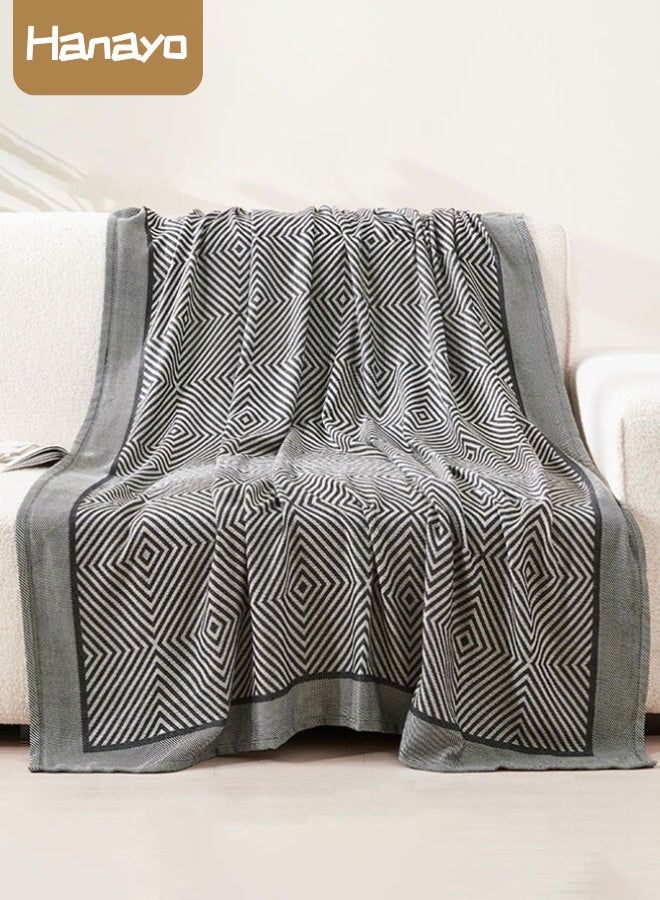 Hanayo Blanket Large Decorative Throw Blanket Soft Polyester Blanket for Couch Room Decor Cozy Warm Lightweight Blanket 185*135cm(Grey) - Image 1