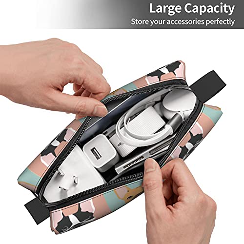 YISHOW French Bulldog Pattern Makeup Bag Adorable Travel Cosmetic Toiletry Organizer Case for Women - Image 5