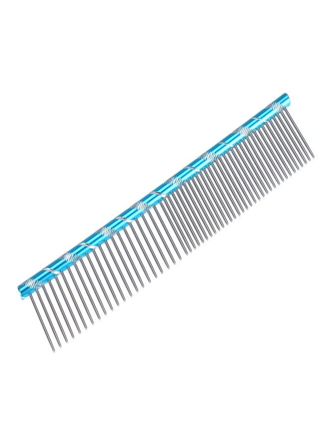 UEETEK Stainless Steel Pet Comb with Single Row Teeth for Dog and Cat Grooming Shedding and Fur Removal Gentle Detangling Tool 6.3 Inch - Image 5