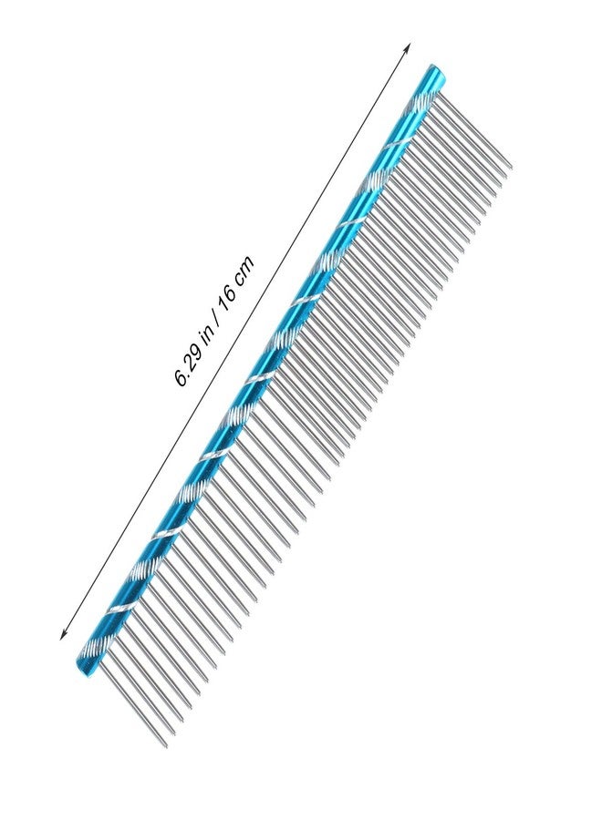 UEETEK Stainless Steel Pet Comb with Single Row Teeth for Dog and Cat Grooming Shedding and Fur Removal Gentle Detangling Tool 6.3 Inch - Image 2