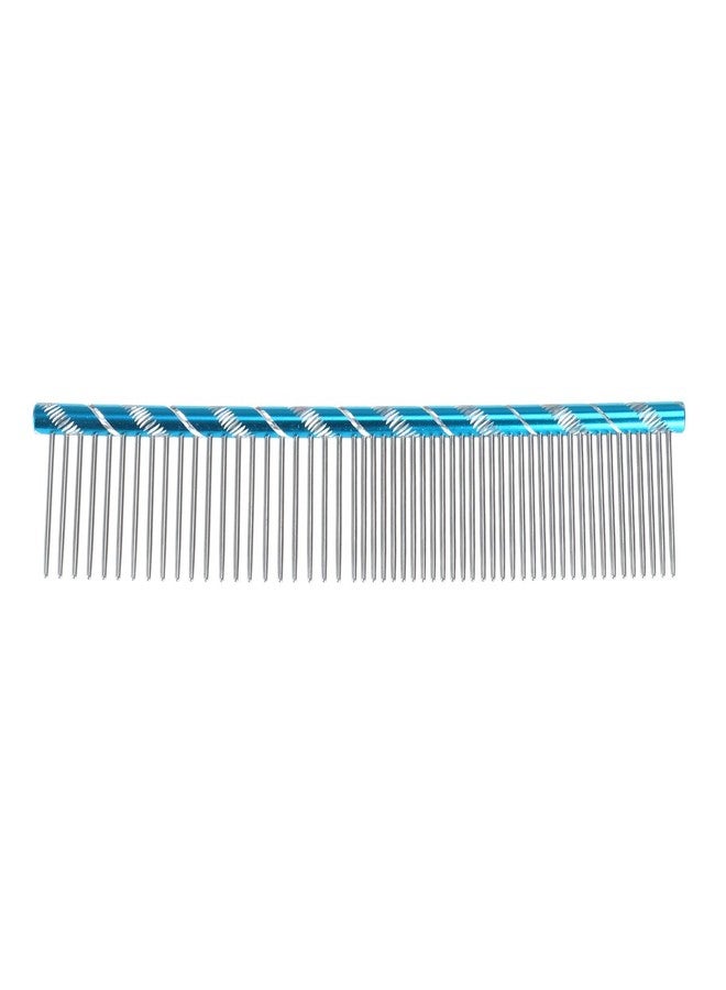 UEETEK Stainless Steel Pet Comb with Single Row Teeth for Dog and Cat Grooming Shedding and Fur Removal Gentle Detangling Tool 6.3 Inch - Image 1
