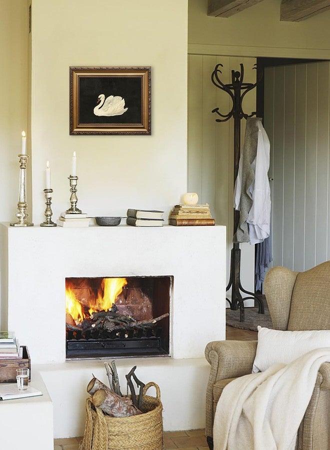 KBKBART Vintage Framed Wall Art for Living Room, White Swan Vintage Painting Canvas Wall Art Prints for Bathroom Wall Decor, Classical Gold Framed Animal Vintage Wall Decor Aesthetic for Bedroom, - Image 3