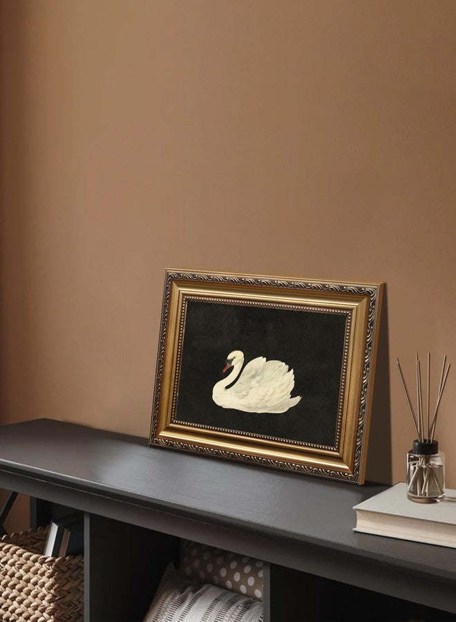 KBKBART Vintage Framed Wall Art for Living Room, White Swan Vintage Painting Canvas Wall Art Prints for Bathroom Wall Decor, Classical Gold Framed Animal Vintage Wall Decor Aesthetic for Bedroom, - Image 4