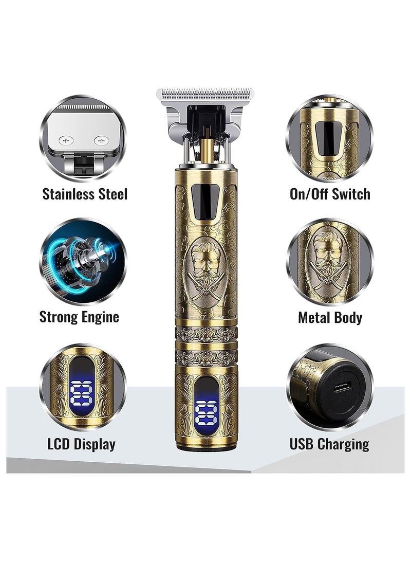 Beard Trimmer for Mens, Rechargeable Electric Hair Clippers with LCD Screen, Titanium Precision T Blade Trimmer for Families and Barber Gift - Image 5