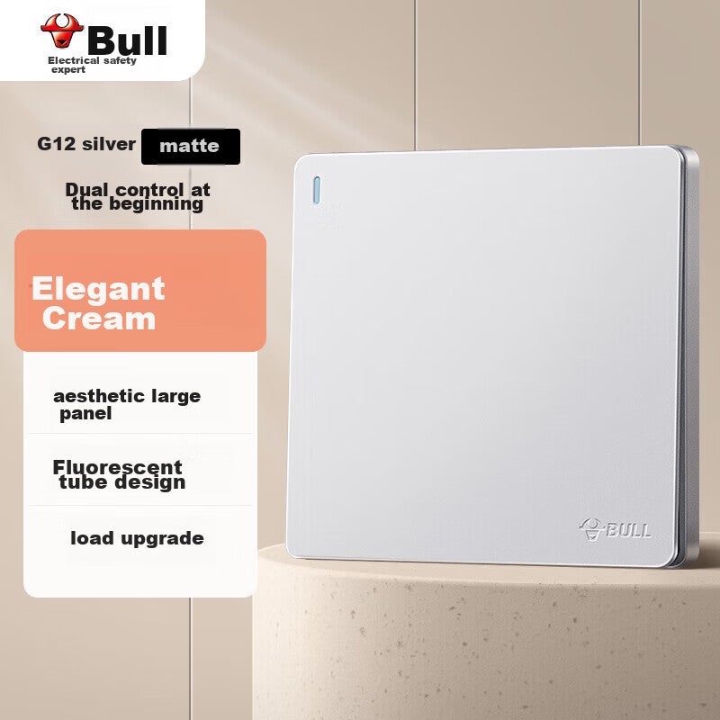 BULL Switch Socket G12 Series Single Pole Double Throw Switch 86 Type Panel G12K112 Creamy Space Silver - Image 1