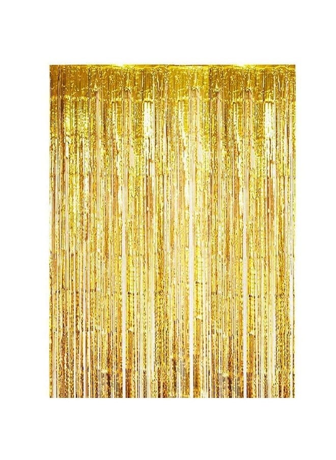 yongsheng Perfect Party Supplies Gold Foil Fringe Curtains Streamers For Decorations Party Supplies-1*2M-2pcs-Gold Backdrop Birthday Decorations Foil Curtain Backdrop Gold Streamers Dance Party Decorations Photo Booth Props for Bachelorette Decorations  - Image 1