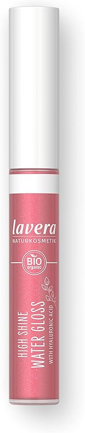 lavera High Shine Water Gloss Pink Lagoon 04 Intense colour shine light texture Up to 6 hours hold Vegan Natural cosmetics 1x 135 g - Image 1