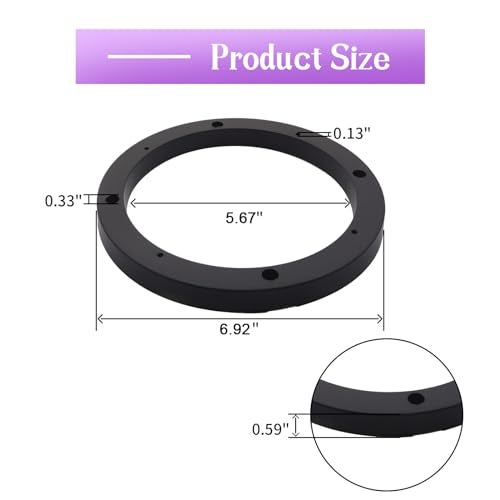 AnRui 6.5 Inch Universal Fit Car Speaker Spacer Adaptor Ring Mounting Bracket Plastic Black Car Stereo Speakers Spacer, 4Pcs - Image 2
