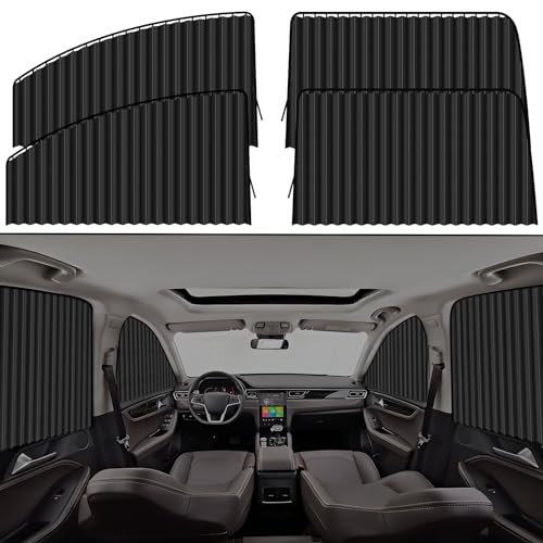 XCBYT Car Window Shades 4 Pack Car Privacy Curtains 99 UV Light Block Side Window Covers for Van SUV Pickup Truck Keeps Cooler for Sleeping Camping - Image 1