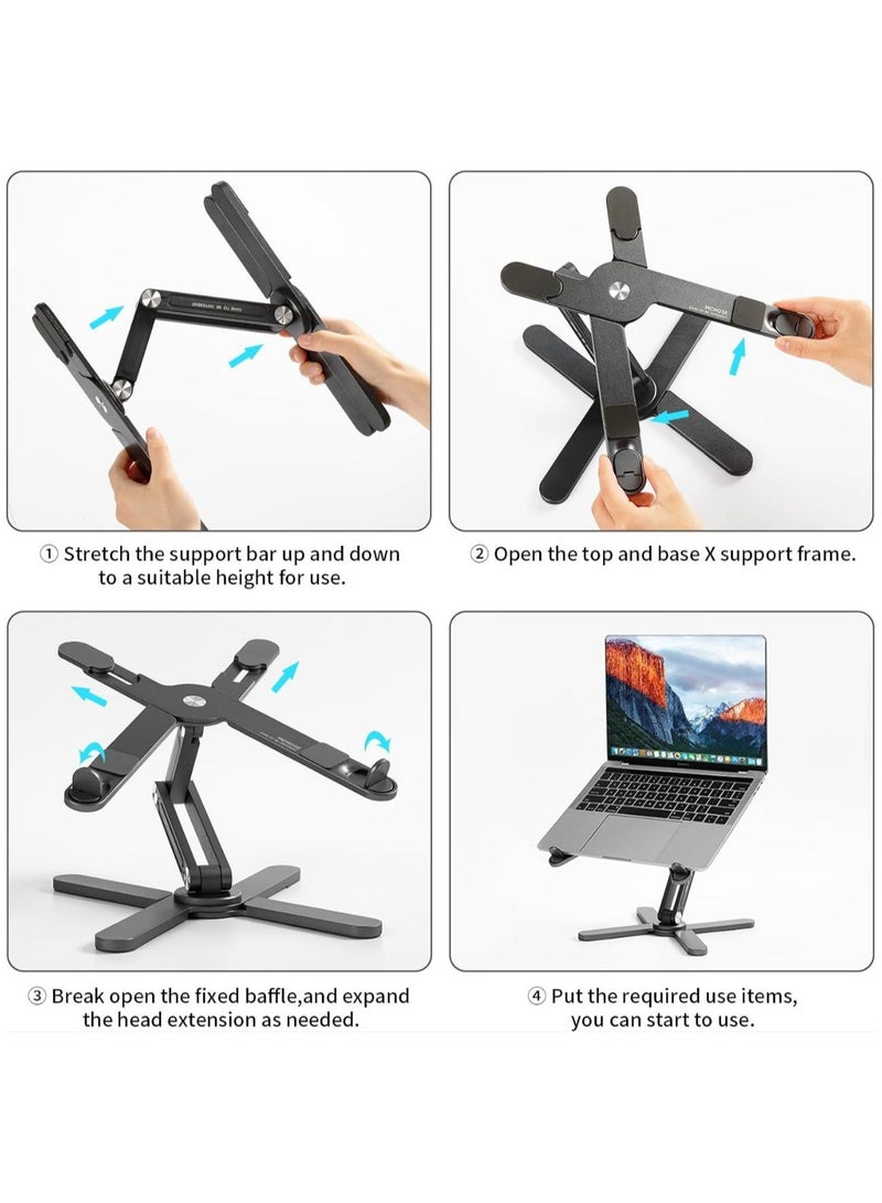 Generic Portable Laptop Stand Aluminum Computer Stand With Slide-Proof Silicone Adjustable Laptop Holder For Macbook Compatible With Laptops.  - Image 3