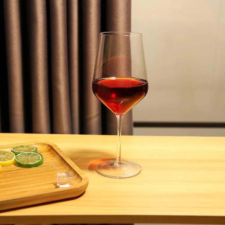 DOMINGO HUB DOMINGO HUB Red and White Wine Glass 350 ML Set of 2 Crystal Brandy Glass Slim Body Ultra Thin Rim Long Stem Wine Drinking Glass Wine Glass for Wedding Anniversary Gift - Image 4