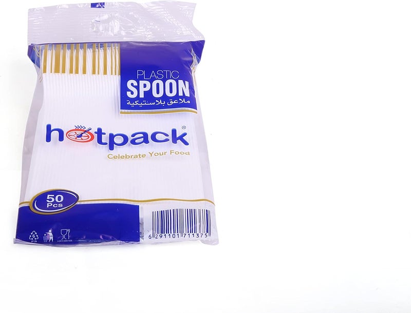 Hotpack Disposable Cutery Plastic Desert Spoon White, 2000 Pieces - Image 2