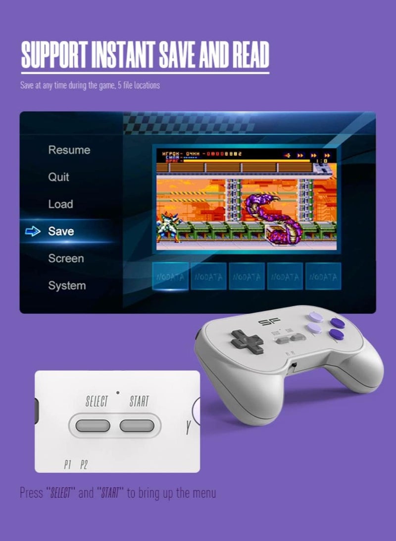 16 Bit Video Game Console, Special Built in 3000 Classic SFC/FC Games, 4K HD TV Output, Retro Game Console with 2 Wireless Controllers for Kids Adults Birthday - Image 4