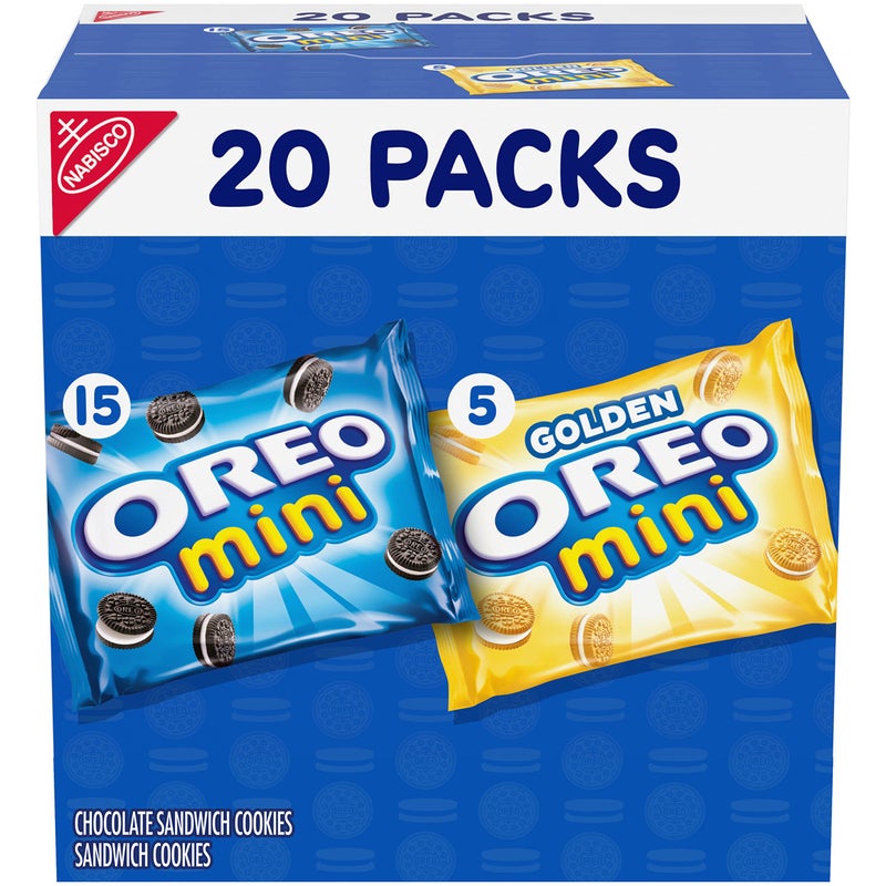 OREO Mini Mix Sandwich Cookies Variety Pack, 20 Snack Packs - Image 1