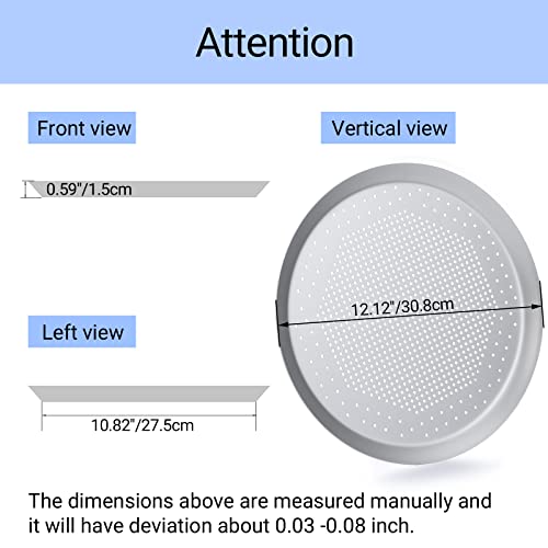 Beasea Pizza Pan for Oven, 12 Inch Perforated Pizza Pan with Holes, Heavy Duty Aluminum Alloy Round Pizza Tray Pizza Crisper Pan Pizza Baking Tray Bakeware for Home Restaurant Kitchen - Image 2