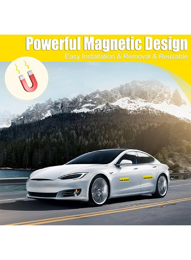 4 Pcs New Driver Magnet Sticker for Car New Driver Vehicle Safety Signs Automobile Bumper Stickers Car Exterior Accessories - Image 4