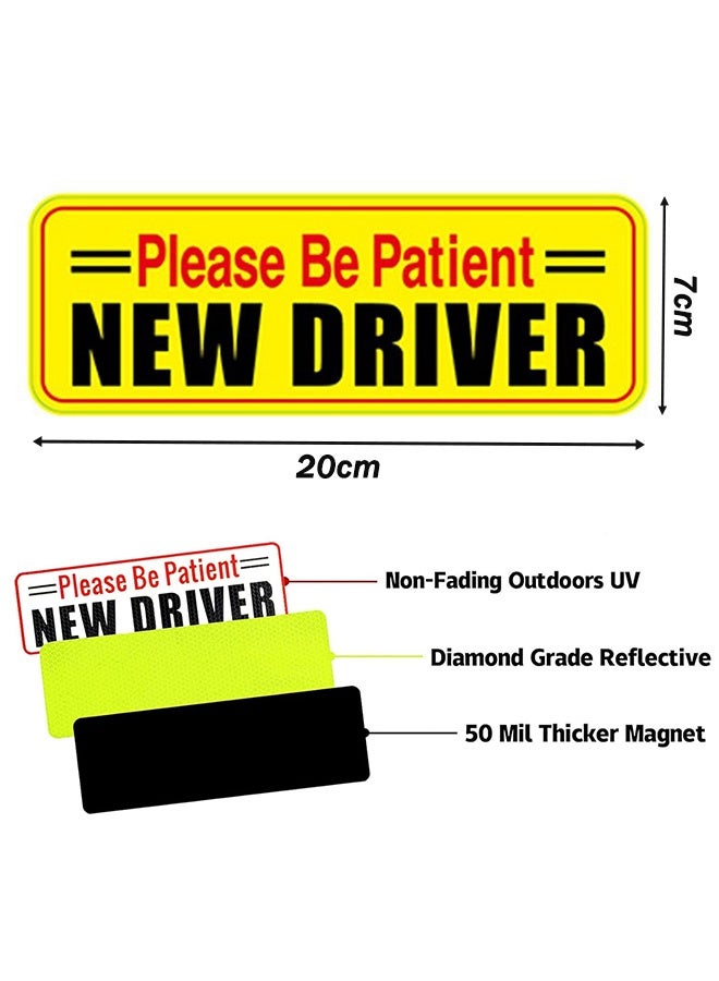 4 Pcs New Driver Magnet Sticker for Car New Driver Vehicle Safety Signs Automobile Bumper Stickers Car Exterior Accessories - Image 3