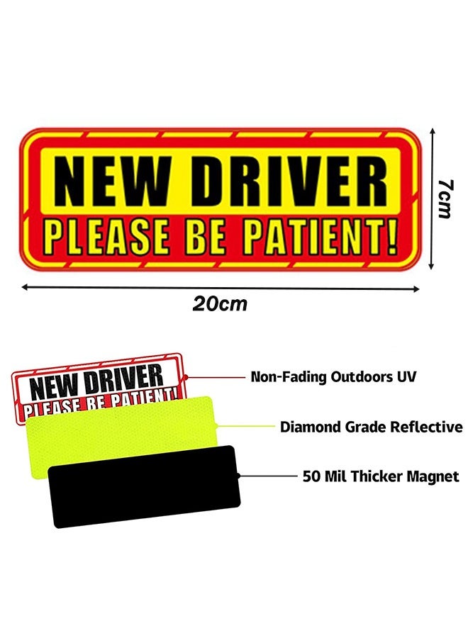 4 Pcs New Driver Magnet Sticker for Car New Driver Vehicle Safety Signs Automobile Bumper Stickers Car Exterior Accessories - Image 2