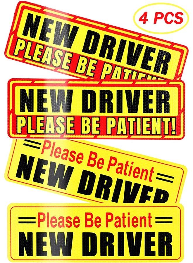 4 Pcs New Driver Magnet Sticker for Car New Driver Vehicle Safety Signs Automobile Bumper Stickers Car Exterior Accessories - Image 1