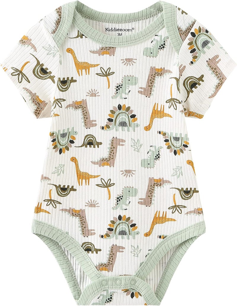 Kiddiezoom newborn Baby Unisex Cotton One-Piece Bodysuits Baby Gift 5-pack Baby clothes - Image 4