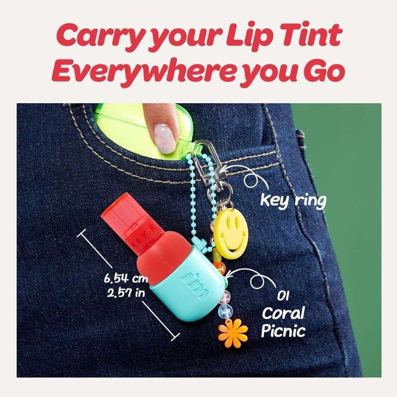 Trusted all-purpose quality Color Key Ring Water Gel Lip Tint - 01 Coral Picnic | Long Lasting Lip Gloss, Hydrating Glossy Finish, Kbeauty, Cute Korean Makeup, Compact, Portable Keychain, Travel-Friendly, Gift, 0.09 Oz Elegant practical design - Image 3