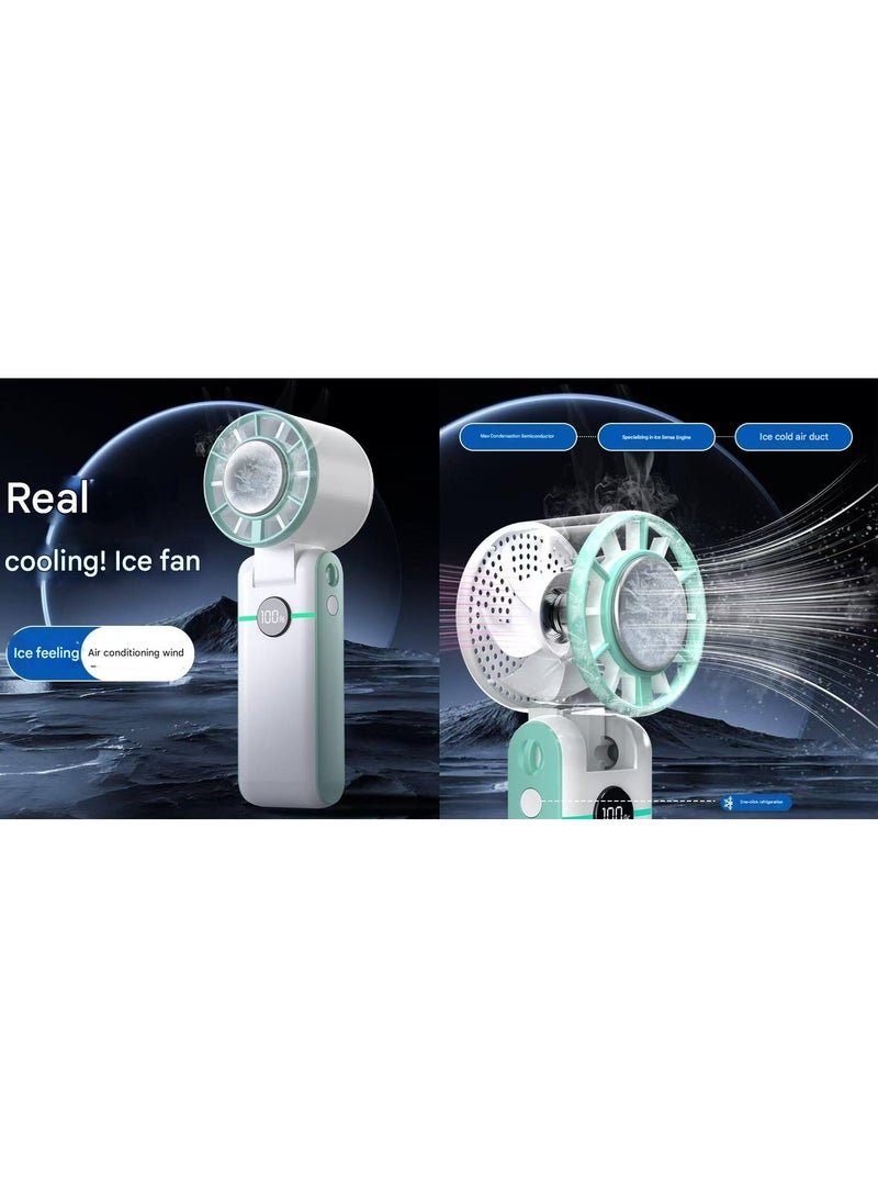 إسكدنيا مروحة تبريد الجليد المحمولة ، مروحة توربو صغيرة محمولة جديدة في الهواء الطلق مع تبريد حزمة الجليد - Image 2