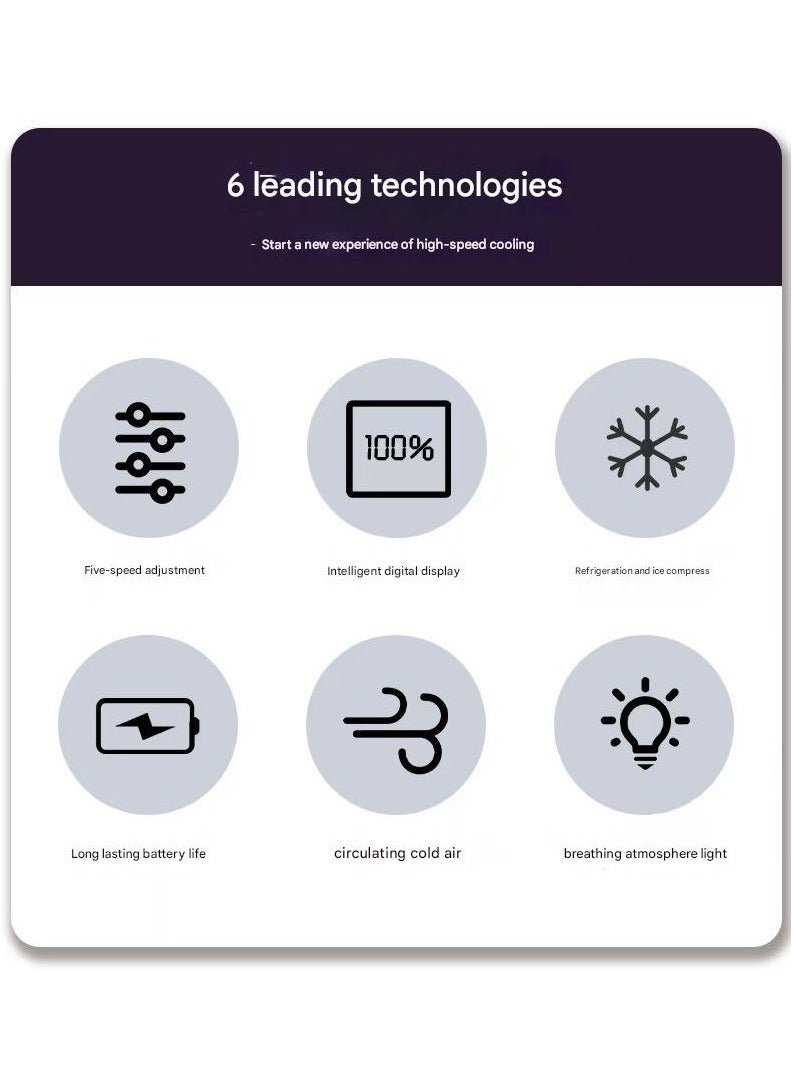 إسكدنيا مروحة تبريد الجليد المحمولة ، مروحة توربو صغيرة محمولة جديدة في الهواء الطلق مع تبريد حزمة الجليد - Image 5