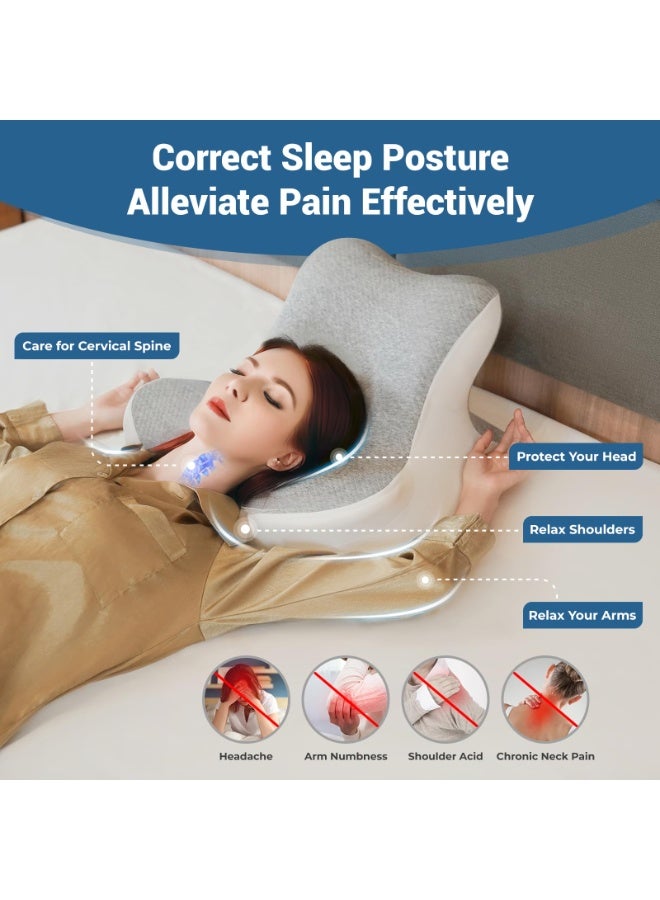 اكسيسن وسادة ظهر وسادة راحة للسرير وسادة قراءة للسرير، الاستلقاء، الاتكاء والانبطاح، وسادة سرير إسفينية مريحة من الإسفنج المرن للرأس، وسائد لدعم الذقن والظهر على السرير والأريكة والأرضية - رمادي - Image 5