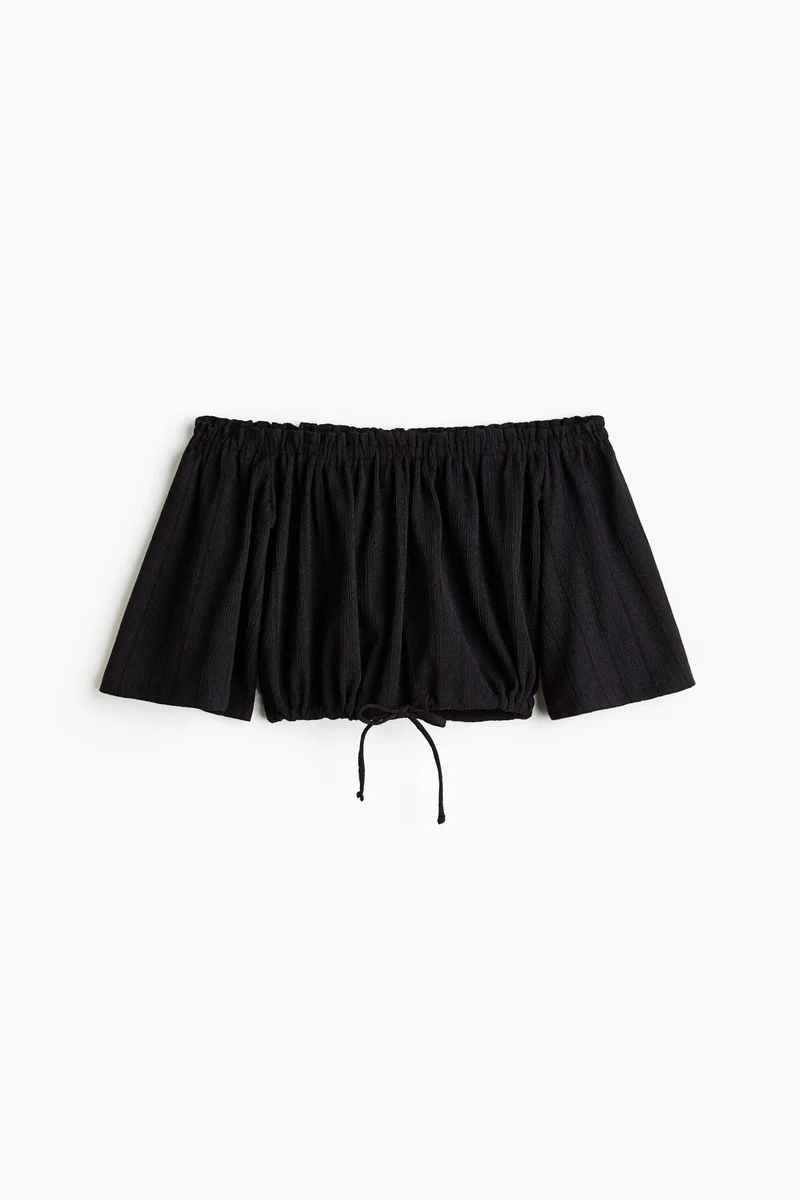 H&M Crinkled off-the-shoulder top