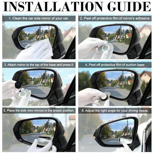 LivTee Blind Spot Mirror, Rectangle Shaped HD Glass Frameless Convex Rear View Mirror with wide angle Adjustable Stick for Cars SUV and Trucks, Pack of 2 - Image 4