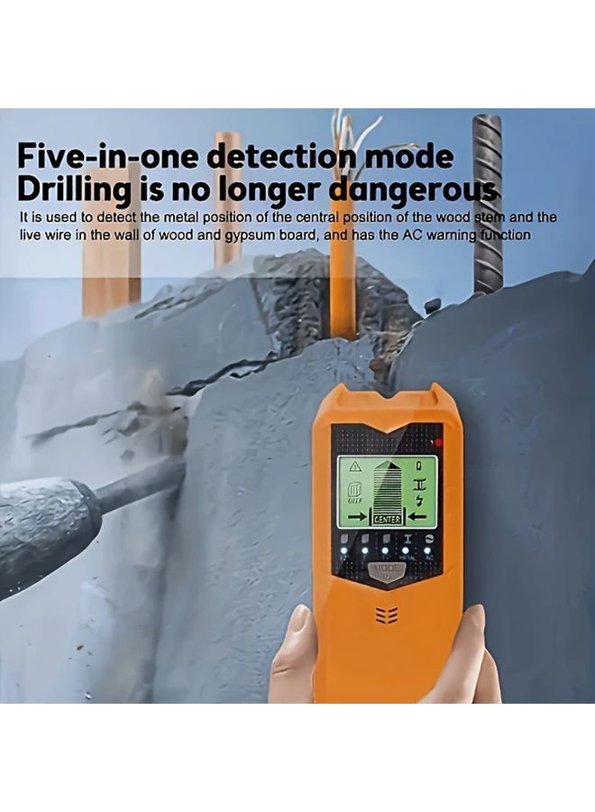 Silvery Black 5 in 1 Smart Stud Finder Wall Scanner LCD Display for Metal Studs AC Wires Detection - Image 5