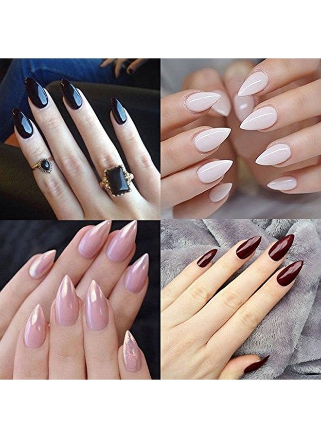 Yimart 500pcs/pack Stiletto False Nails Clear False Nails Oval Stiletto Sharp Full Nail tips Acrylic UV Gel Full Cover Nail Art Tips Decoration Nails Salon (Clear) - Image 2