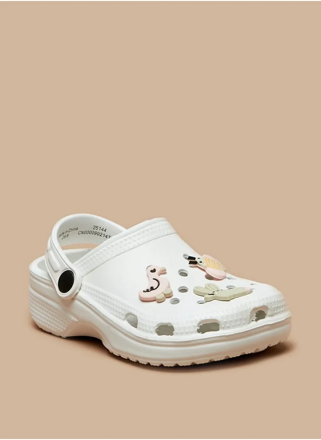 أكوا Girls Animal Applique Clogs with Backstrap